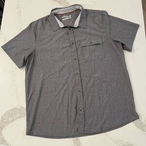 Avalanche Casual Short Sleeve Button Up Mens XL Gray Outdoors Gorpcore Hiking